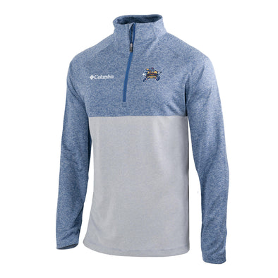 Men's Heathered Light Blue Columbia Quarter Zip