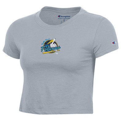 Myrtle Beach Pelicans Champion Ladies Silver Primary Core Baby Tee