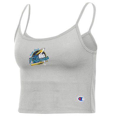 Myrtle Beach Pelicans Champion Ladies Silver Primary Inline Crop Scoop Cami