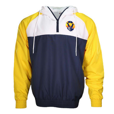 Men's Las Vegas Aviators New Era Navy/White/Gold 1/4 Zip Pullover Hooded Jacket