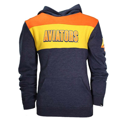 Girls' Las Vegas Aviators New Era Aviators Navy/Orange/Gold Brushed Bi-Blend Hoodie