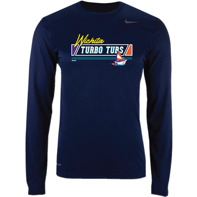 Wichita Wind Surge Adult Navy Turbo Tubs 323 Legend Long Sleeve Tee