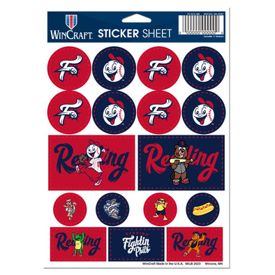 Wincraft Sticker Sheet - R-Phils Mascots and Various Fightin Phils Logos