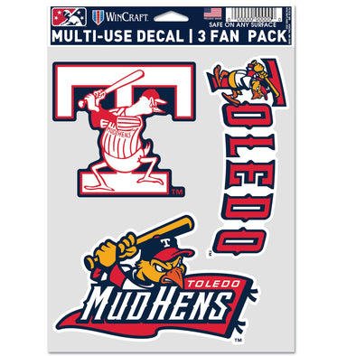 Toledo Mud Hens T-logo / Pennant Logo / Road Font Decal Sheet