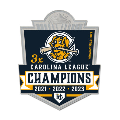 Charleston RiverDogs 3x Carolina League Championship Collector's Pin 2023