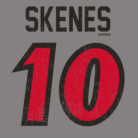 Indianapolis Indians Adult Grey Road Paul Skenes Name and Number Tee