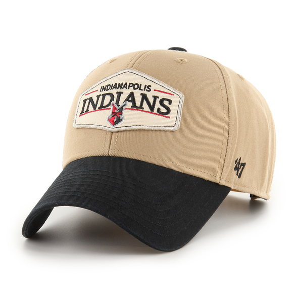 Indianapolis Indians '47 Adult Khaki/Black Andover MVP Adjustable Snapback Cap