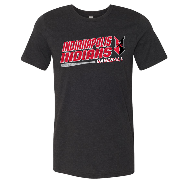 Indianapolis Indians Adult Black Shallow Premium Heathered Tee