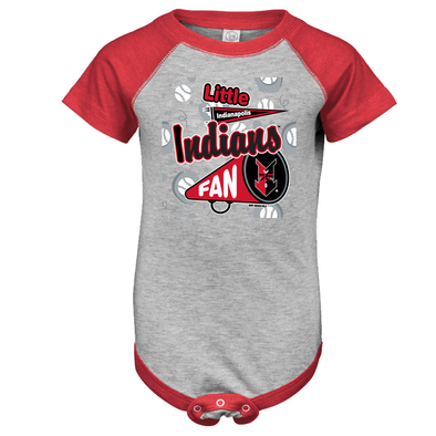 Indianapolis Indians Infant Grey/Red Rah Rah Bodysuit Onesie
