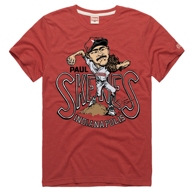 Indianapolis Indians Adult Red Paul Skenes Caricature Tee