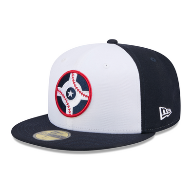 Indianapolis Indians Circle City New Era White/Navy Authentic On-Field 59FIFTY Cap