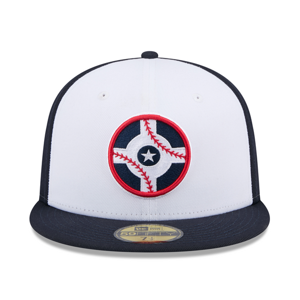 Indianapolis Indians Circle City New Era White/Navy Authentic On-Field 59FIFTY Cap