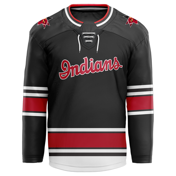 Indianapolis Indians Adult Black Script Hockey Jersey