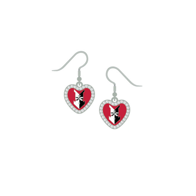 Indianapolis Indians Women's Heart w/Rhinestones J-Hook Earrings