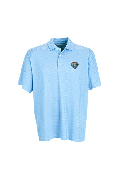 Charlotte Knights Vantage Carolina Blue Stripe Polo