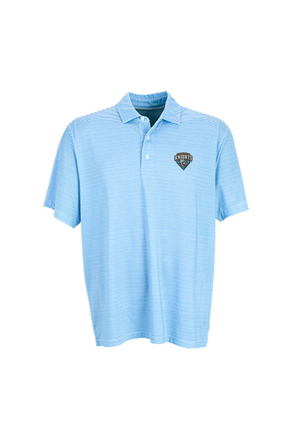 Charlotte Knights Vantage Carolina Blue Stripe Polo