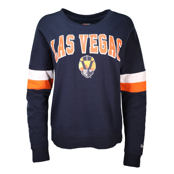 Women's New Era Las Vegas/Aviator Navy Crewneck Pullover