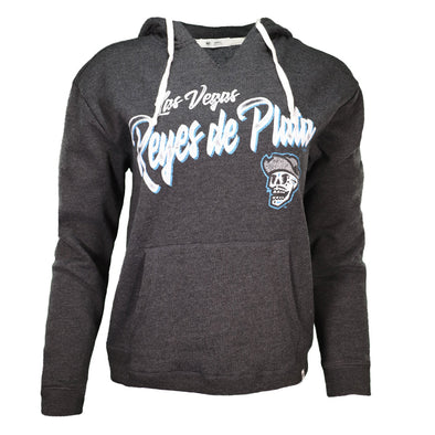 Women's Reyes de Plata '47 Brand Skull Black On Rise Kennedy Fleece Hoodie