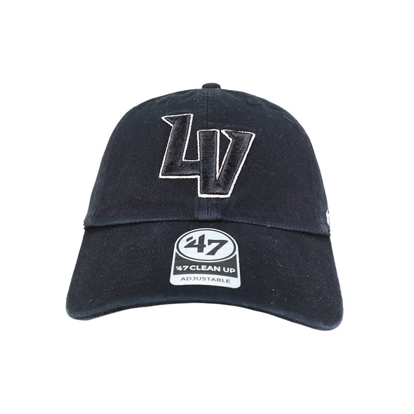 '47 Brand LV Black/White Outline Clean Up Strapback Hat