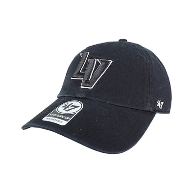 '47 Brand LV Black/White Outline Clean Up Strapback Hat