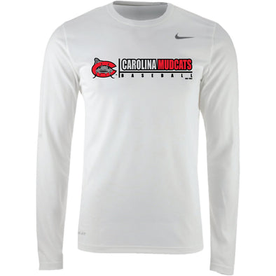 Carolina Mudcats White Bracket Legend L/S Poly Top