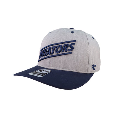 Las Vegas Aviators '47 Brand Aviators Diagonal Fly Out Gray/Navy Midfield Snapback Hat