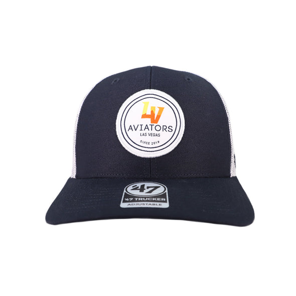 Las Vegas Aviators '47 Brand LV Aviators Circle Patch Navy/White Dupree Trucker Snapback Hat