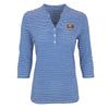 Pawtucket Hot Wieners Women's Blue Nailhead Stripe Polo