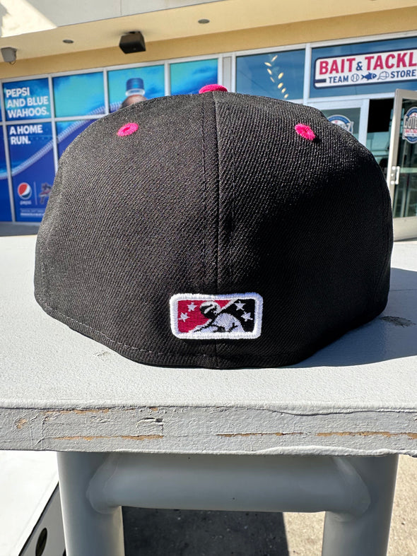 Pensacola Blue Wahoos '24 59Fifty Black Fitted Cap