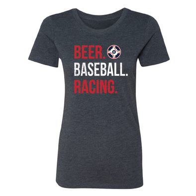 Indianapolis Indians Women's Navy Circle City Beer Baseball Racing Tee