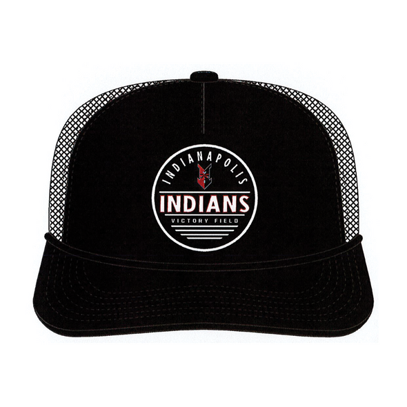 Indianapolis Indians '47 Adult Black Hastings Hitch Adjustable Trucker Snapback Cap