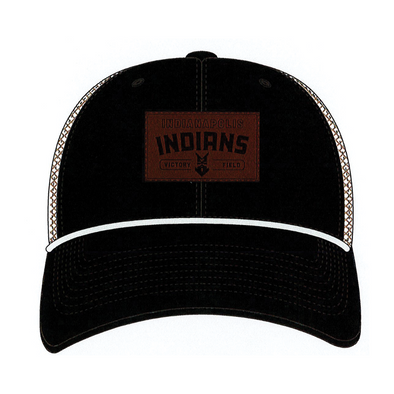 Indianapolis Indians '47 Adult Black Trundle Rope Adjustable Trucker Snapback Cap