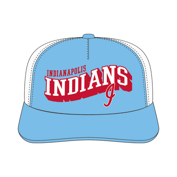 Indianapolis Indians '47 Adult Carolina 80's Meander Foam Adjustable Trucker Snapback Cap