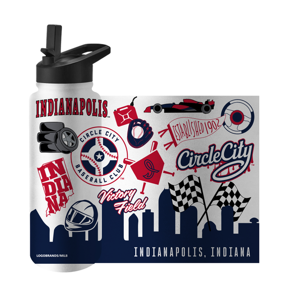 Indianapolis Indians 34oz Circle City Quencher Stainless Steel Water Bottle