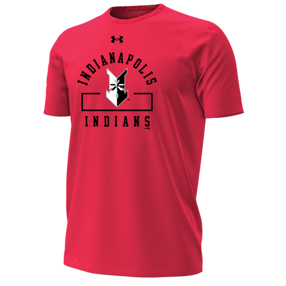 Indianapolis Indians Adult Red Under Armour Block Performance Cotton Tee