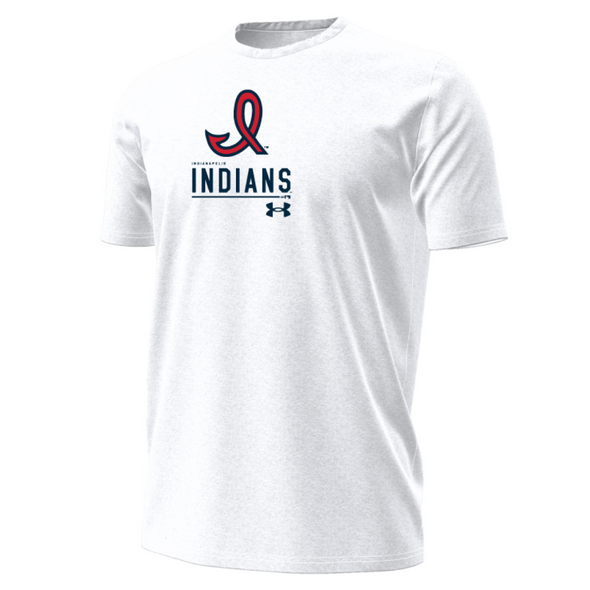 Indianapolis Indians Adult White 1950'/60's Under Armour Performance Cotton Tee