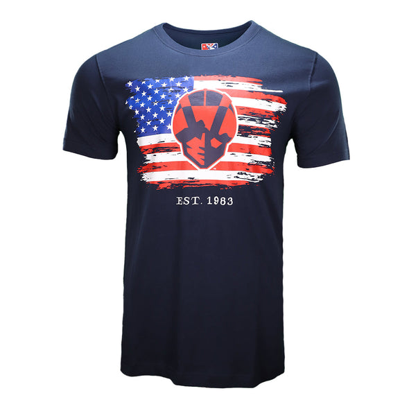 Men's Las Vegas Aviators New Era 2022 4th of July Aviator Est. 1983 Flag Navy Short Sleeve T-Shirt