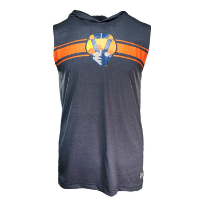 Men's Las Vegas Aviators New Era Aviator Striped Navy Brushed Heather Hooded Muscle Tank