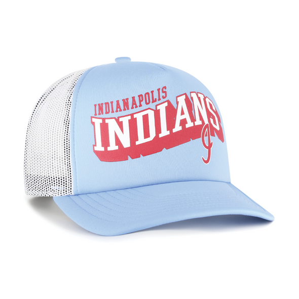 Indianapolis Indians '47 Adult Carolina 80's Meander Foam Adjustable Trucker Snapback Cap