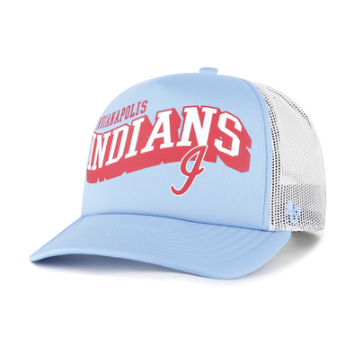 Indianapolis Indians '47 Adult Carolina 80's Meander Foam Adjustable Trucker Snapback Cap
