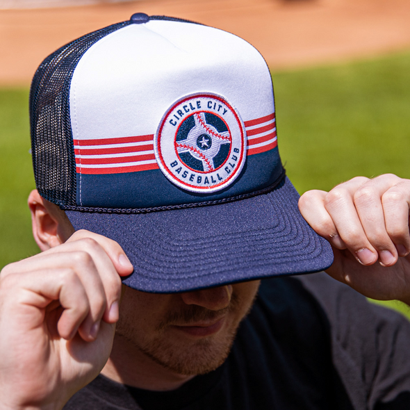 Indianapolis Indians '47 Adult Navy Circle City Liftoff Foam Adjustable Trucker Snapback Cap