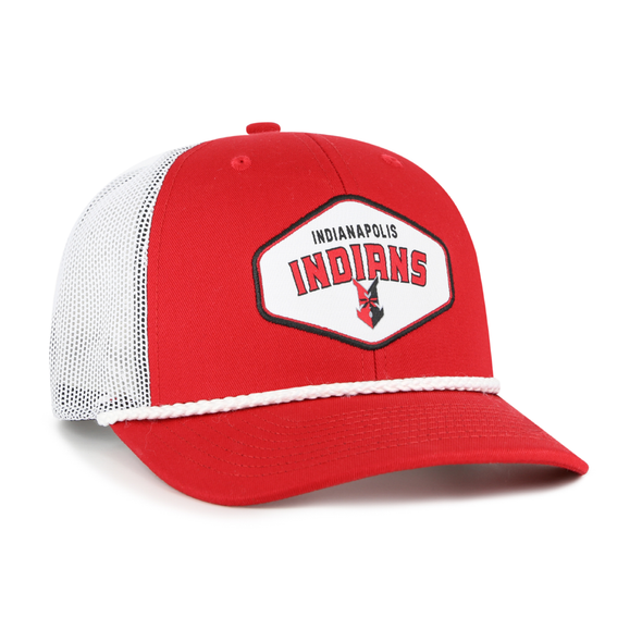 Indianapolis Indians '47 Adult Red Ace Out Rope Adjustable Trucker Snapback Cap