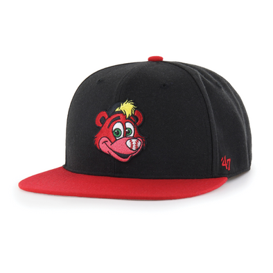 Indianapolis Indians '47 Adult Black/Red Rowdie No Shot Two Tone Adjustable Captain Snapback