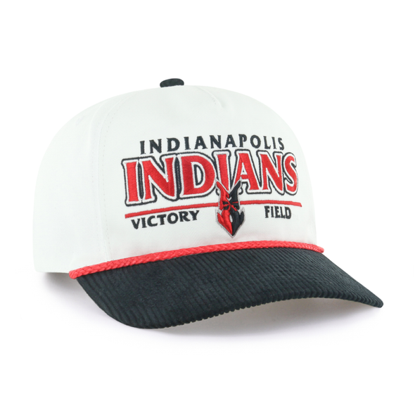 Indianapolis Indians '47 Adult White/Black Rustic Hitch Adjustable Snapback Cap