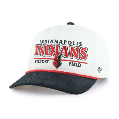 Indianapolis Indians '47 Adult White/Black Rustic Hitch Adjustable Snapback Cap