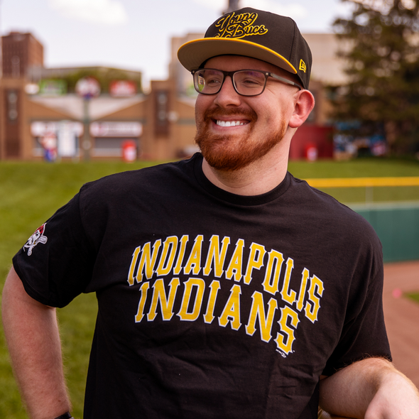 Indianapolis Indians Adult Black Pirates Prospects Wordmark Tee