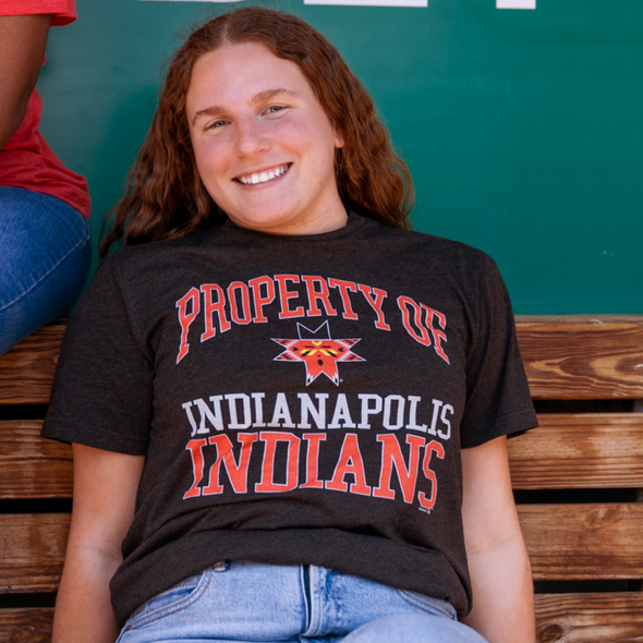 Indianapolis Indians Adult Black Primary Property Of Tee