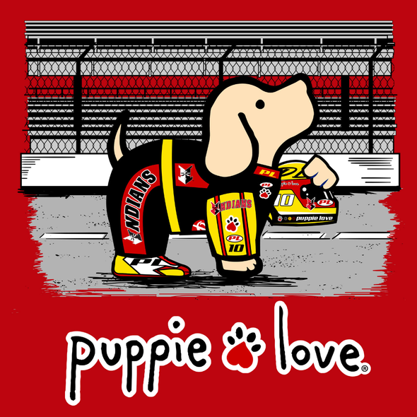 Indianapolis Indians Adult Red Indy 500 Racing Puppie Love Tee