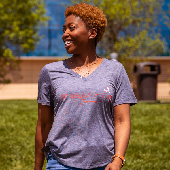 Indianapolis Indians Women's Navy 1950's/60's Under Armour Performance V-Neck Cotton Tee