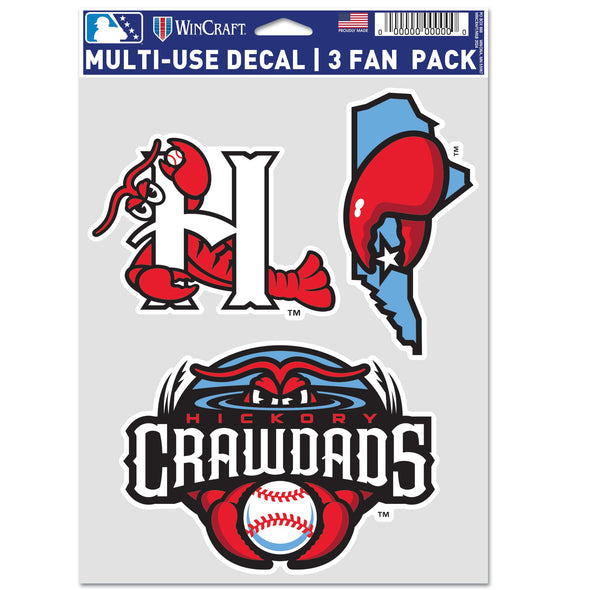 Hickory Crawdads Multi-Use 3 Pack decal